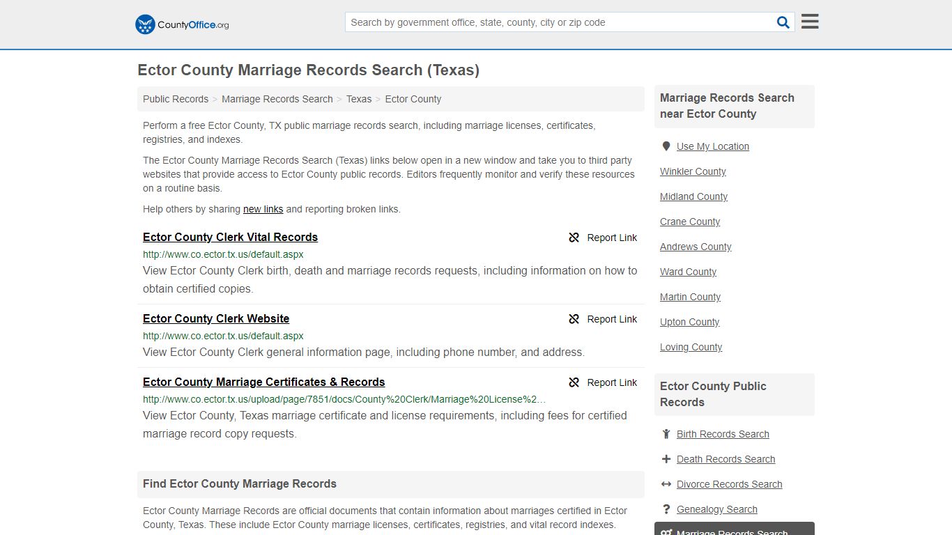 Marriage Records Search - Ector County, TX (Marriage ...