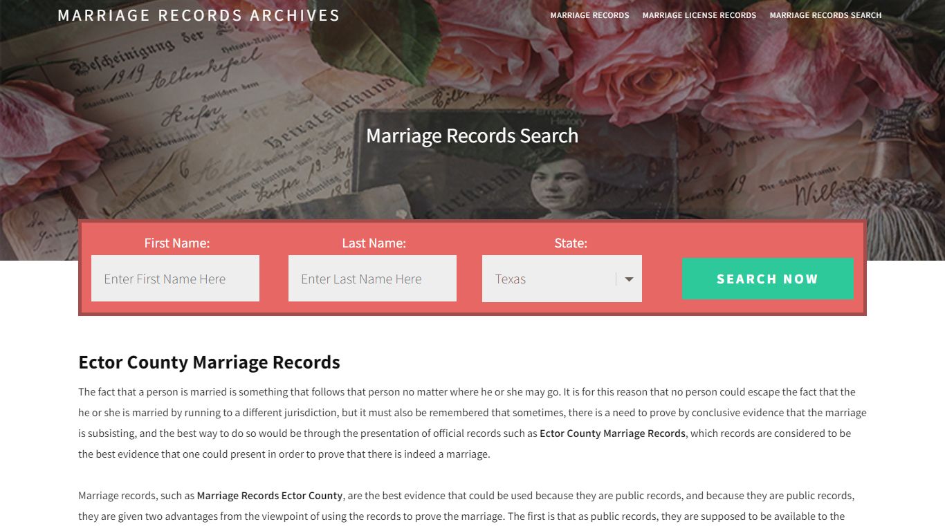 Ector County Marriage Records | Enter Name and Search | 14 ...